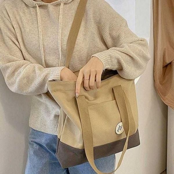 데일리 여성 숄더백 귀여운 여자 가방 여행용 캔버스 지퍼