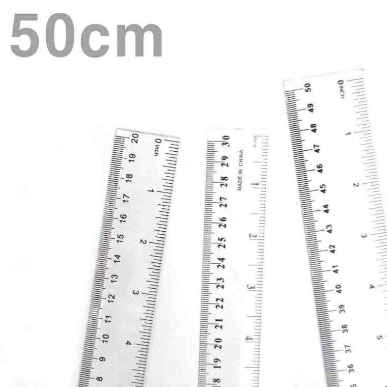 길이 학용품 50cm 투명 측정자 플라스틱 자