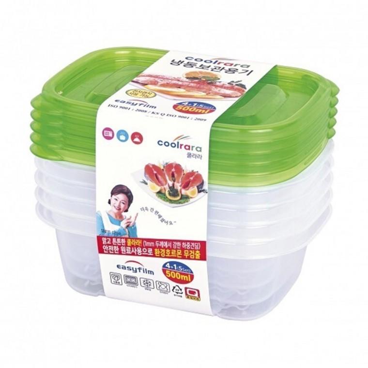 쿨라라 직사각 밀폐용기 500ml x 6P