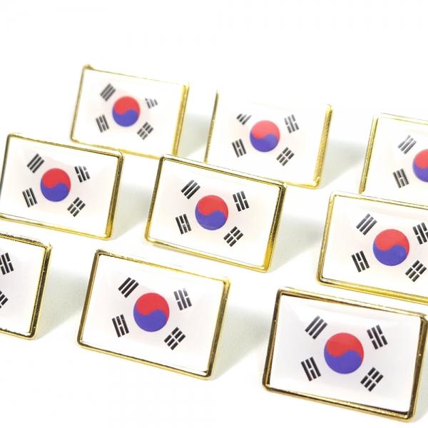 사각형 태극기 배지 배낭여행 모자 가방 포인트 뱃지