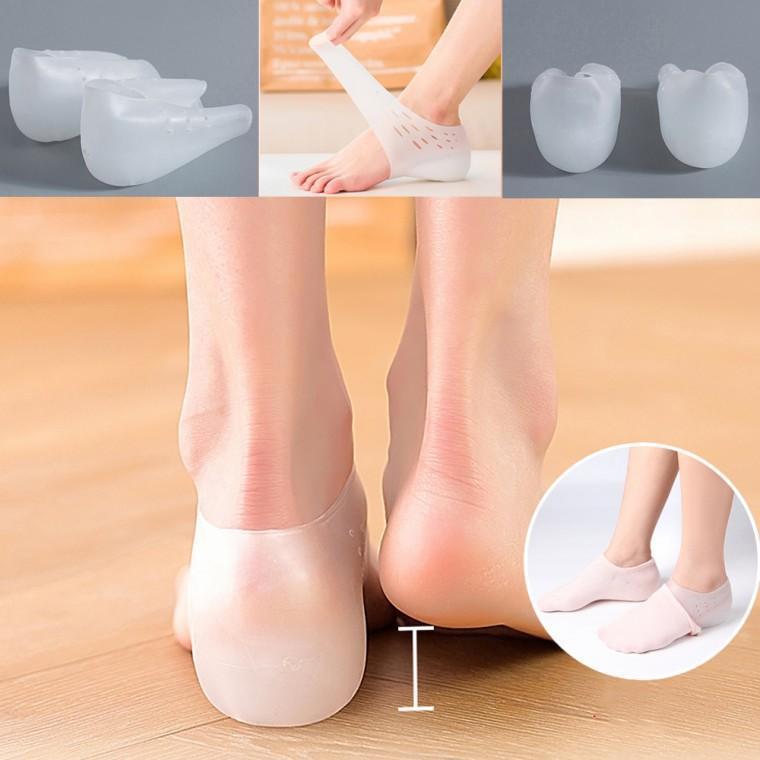 발편한 시크릿 실리콘 키높이 깔창 패드 뒷꿈치 양말 화이트