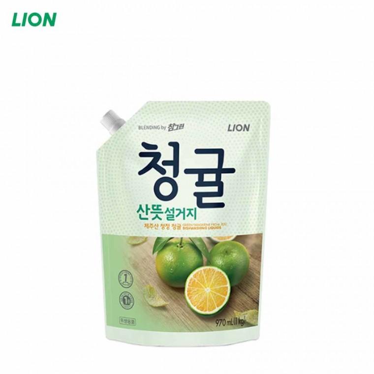 참그린 설거지용품 청귤 산뜻설거지 주방세제 주방세정제 1kg 다용도 리필 1EA