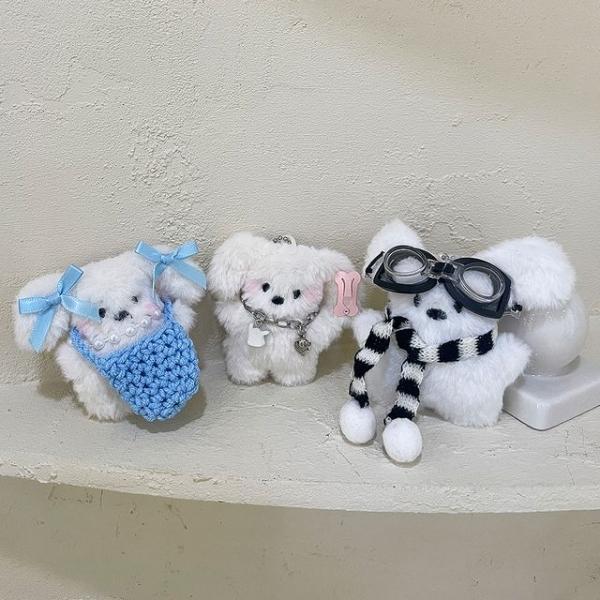 꾸꾸복실이키링 인형 강아지 열쇠고리 가방 장식 홀더