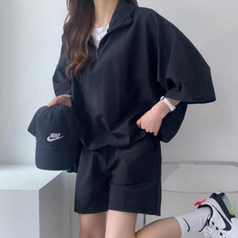 남녀공용 아노락 바스락 반팔 트레이닝 셋업 세트