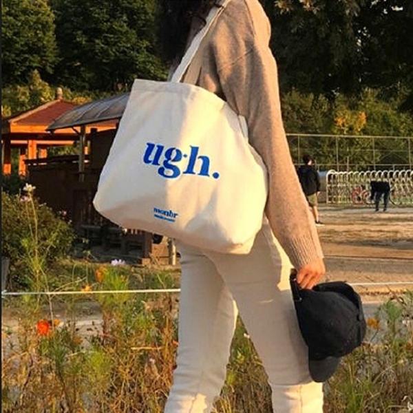 [큰손할인] 레터링 에코백 심플한 무지 가방 숄더백 데일리백