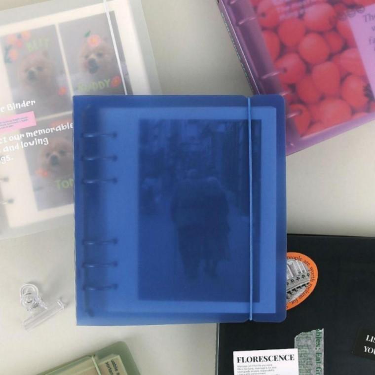 컬러 정사각 6공 PP 바인더 커버 A6 포토앨범 다꾸