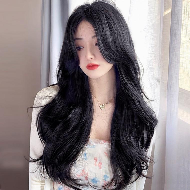 [언니네 가발] 빌드펌 웨이브 긴머리 통가발(블랙)