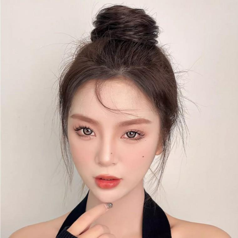 [언니네 가발] 똥머리 집게핀 가발(생머리) (브라운)