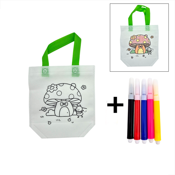 DIY 컬러링 부직포가방 세트 버섯