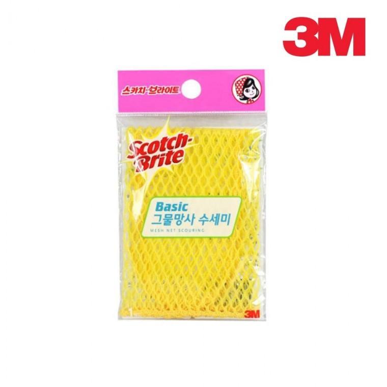 망사수 3M 베이직 그물망사 스카치 설거지 수세미 1매입