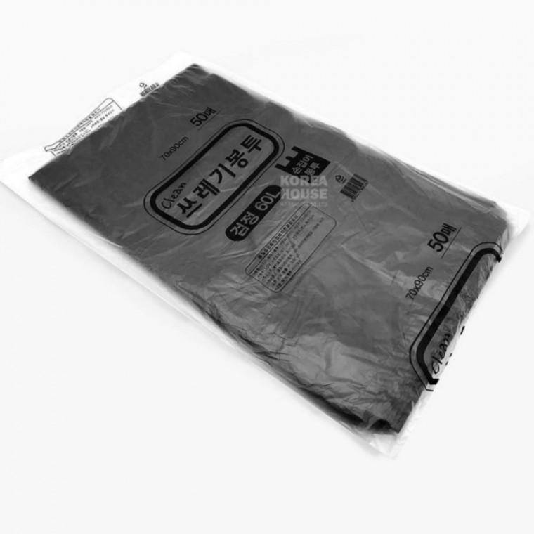 마트봉투 검정봉지 손잡이비닐봉투 60L (흑색) 50매