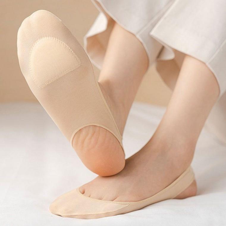 여성 여름 덧신 뒷꿈치 오픈 쿠션패드 양말 3개セット