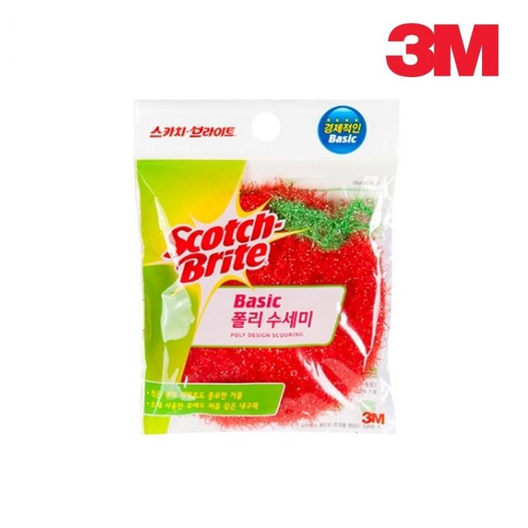 망사수 3M 설겆이 설거지 베이직 폴리 수세미 1매입