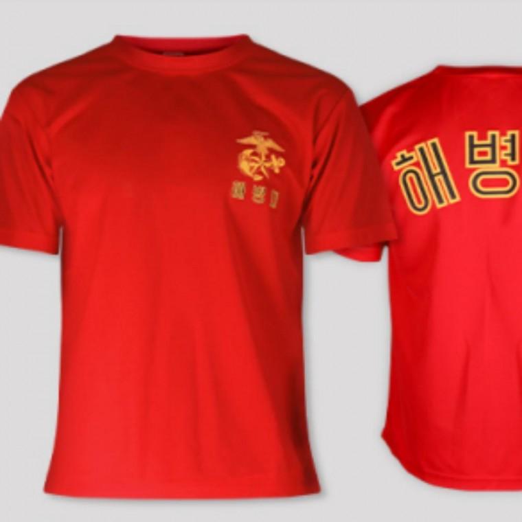 해병대 라운드넥 레드 반팔 티셔츠 S-7XL