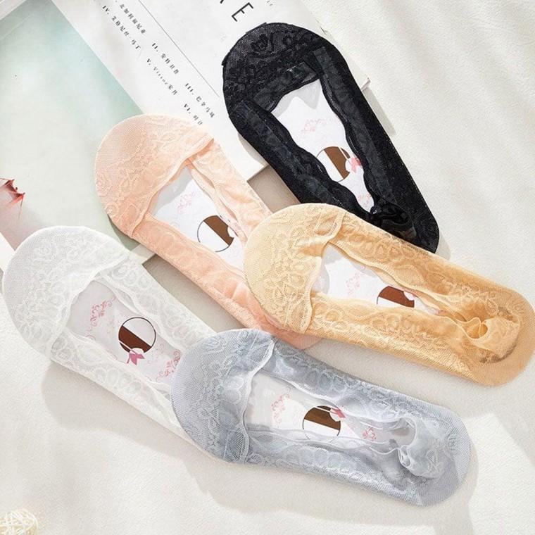 여성 레이스 미끄럼방지 여름 덧신 페이크삭스 양말 X