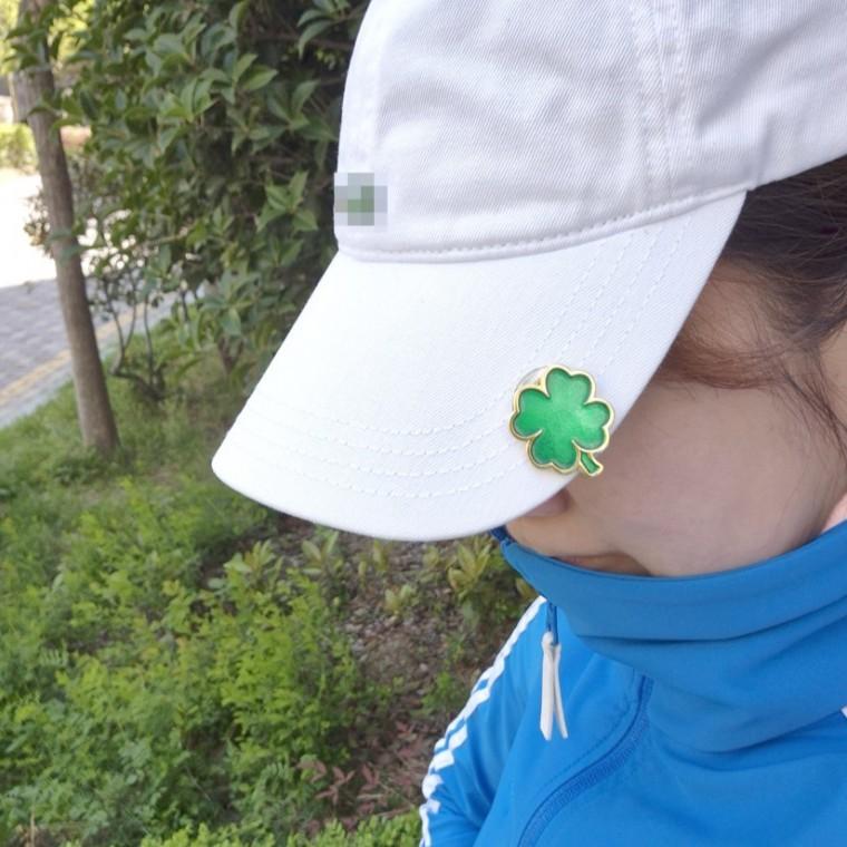 네잎클로버 자석 골프 볼마크 햇클립