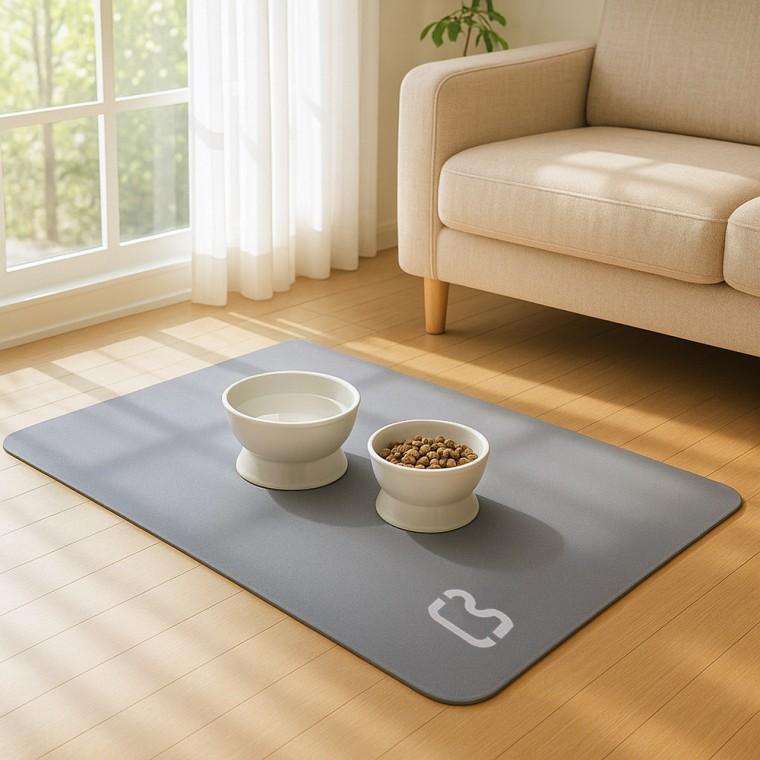 흡수왕 규조토 반려동물 식기매트(90x60cm) (부엉이) (챠콜)