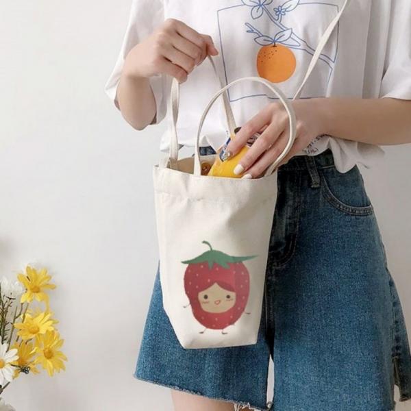 캔버스 에코 드링크백 텀블러 가방 물병 컵가방 다용도 미니 데일리백