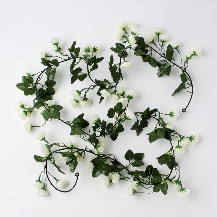 세송이 장미 조화 넝쿨(화이트)