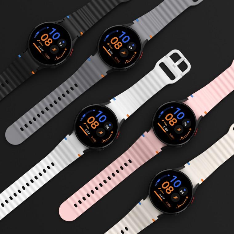 갤럭시워치6 웨이브 스트랩 실리콘 스포츠밴드 시계줄 날개형 40mm 44mm