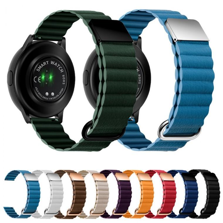 갤럭시워치6 반버튼 가죽밴드 스트랩 자석식 시계줄 40mm 44mm