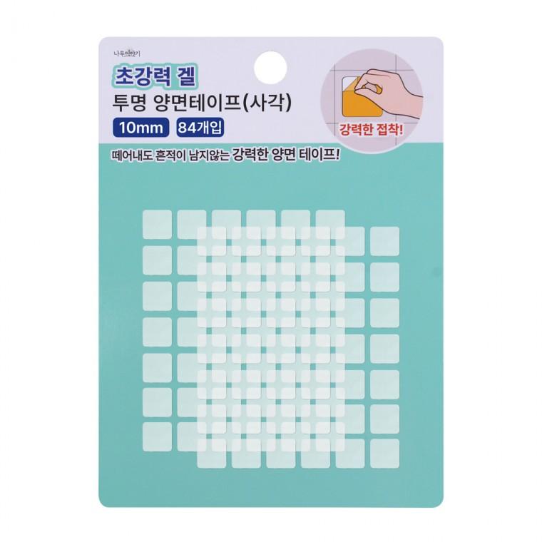 디디샵 초강력 겔 투명 양면 테이프 스티커 10mm 84개입 정사각 (652126)