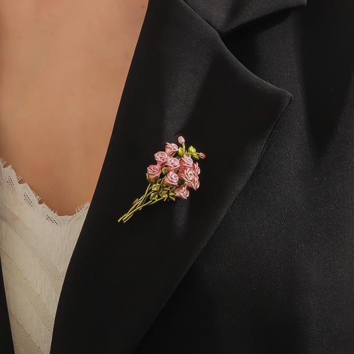 에나멜 꽃다발 정장 브로치