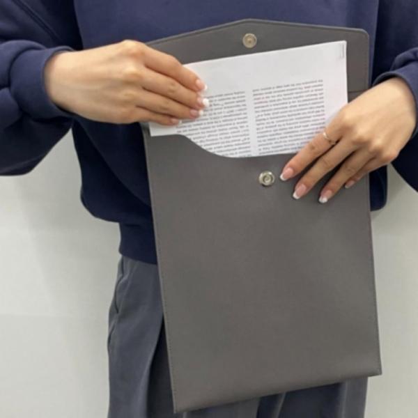 세로형 서류 파우치 가죽 블랙 파일가방 철 서류파우치 파일 문서철