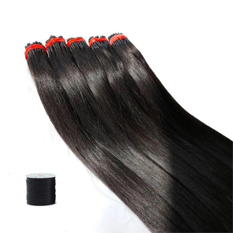 실리콘 팁 붙임머리 100p 45cm 헤어 내추럴 부분 가발 미용실 100 팁 재료 액세서리 여성가발