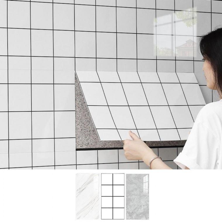 접착식 벽 데코 타일시트지 10p 주방벽 접착 30X60cm 화장실 접착식 방습 현관 데코 방수 스티커
