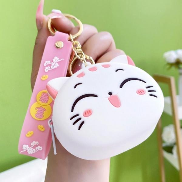고양이 귀여운 파우치 키홀더 귀여운 동전지갑 동물 파우치 가방