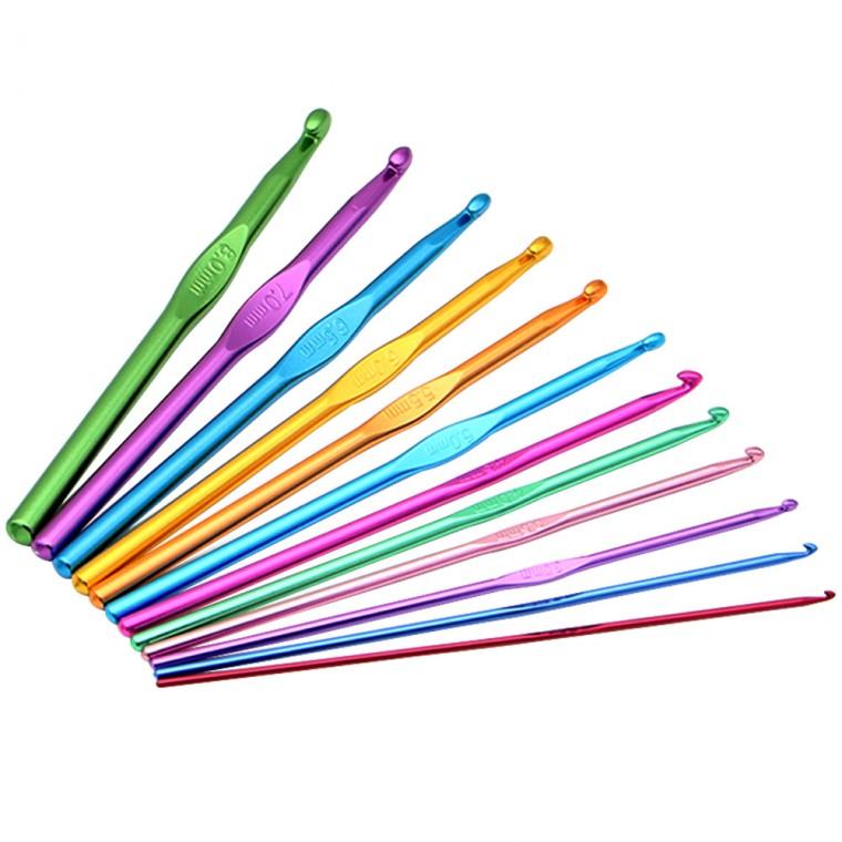 12P 컬러 뜨개질 코바늘 세트
