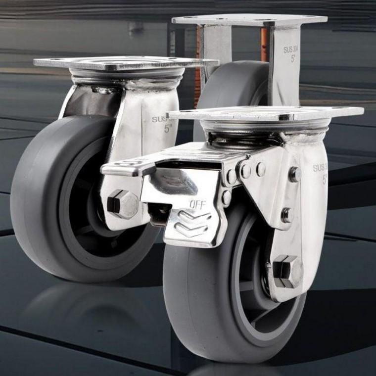 125mm 고중량 대차바퀴 무소음 고무 손수레 카트