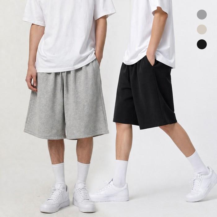 와이드핏 버뮤다 트레이닝 팬츠 3color / 여름 쿨링 밴딩 바지 루즈핏 데일리 반바지