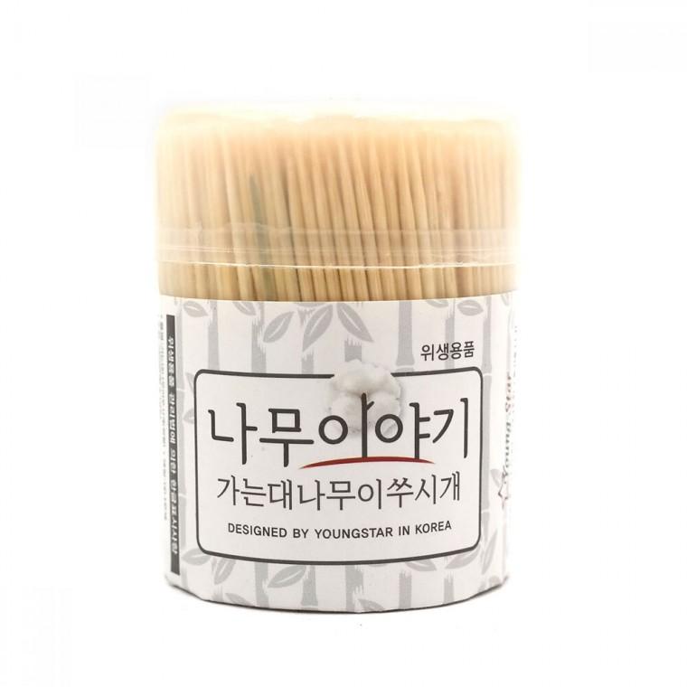 이쑤시게 치실 가는 치간 대나무 이쑤시개 1통 600개입