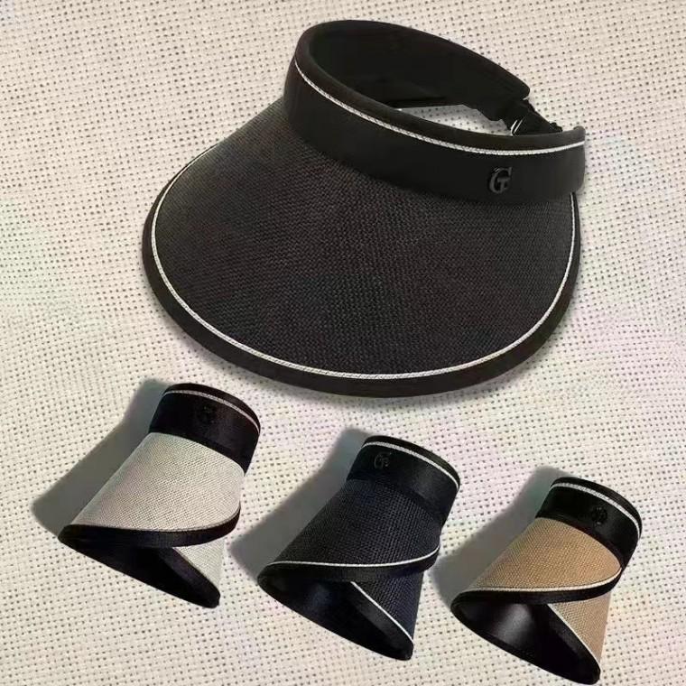 G로고 여성 UV차단모자 라탄 자외선 차단 썬캡 왕골 돌돌이 모자