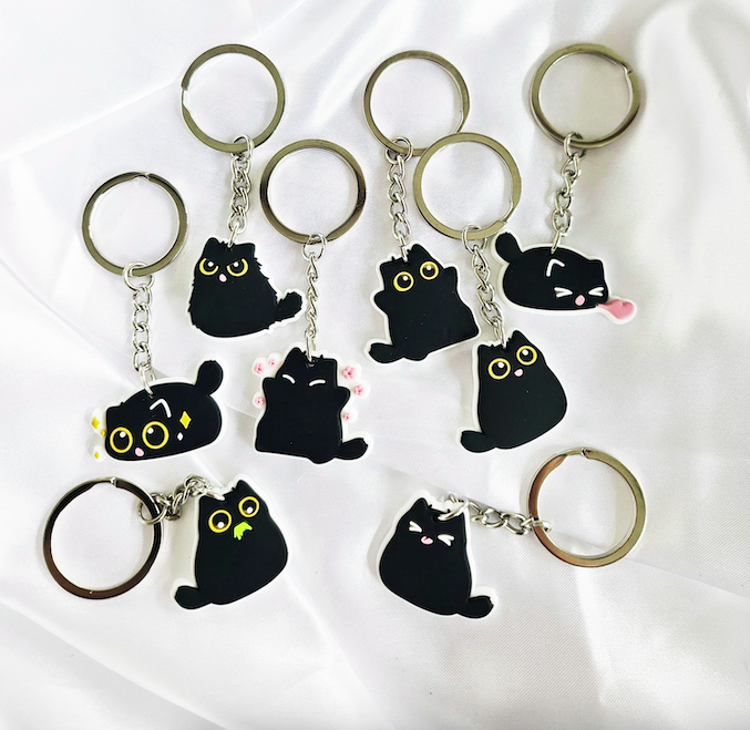 8종 검정 고양이 키링