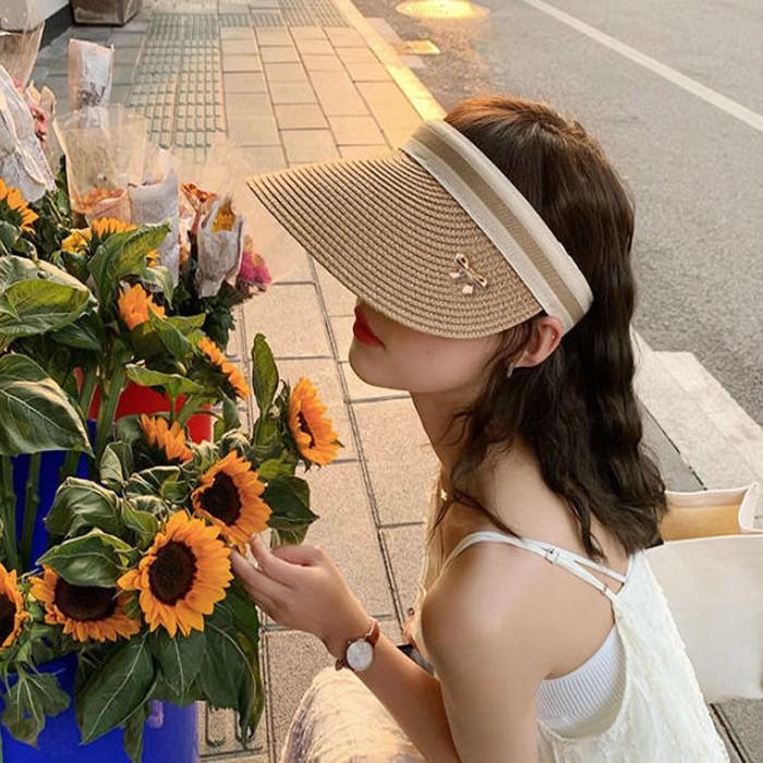 골드리본 라탄모자 바캉스 물놀이 여행 캠핑모자 여름모자 여성모자 라피아모자