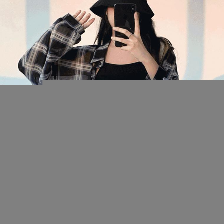 마이티 시스루 체크남방