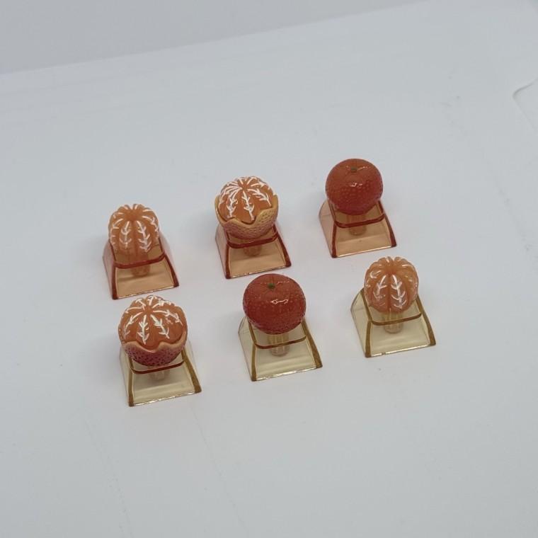 키캡 딸깍이 키보드 LED 키링 클릭커 ASM 오렌지 한라봉 귤 제주도 과일 깐귤 안깐귤