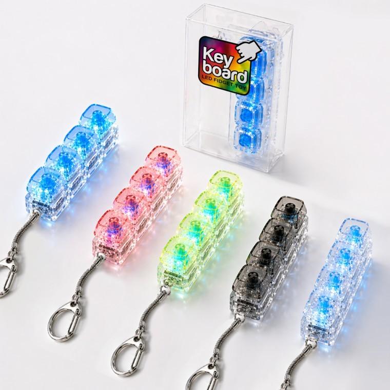 LED 4구 불빛 키캡 키링 기계식 키보드 키캡 키체인 키보드 악세사리 굿즈 키링 KK1028