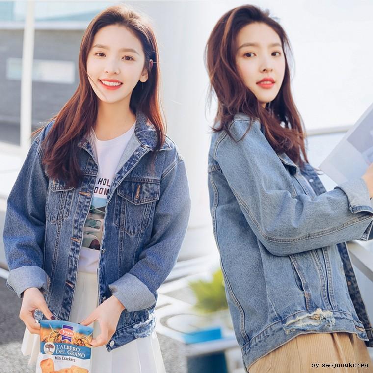 여성 데님자켓 청자켓 여성의류 자켓 점퍼 오버핏