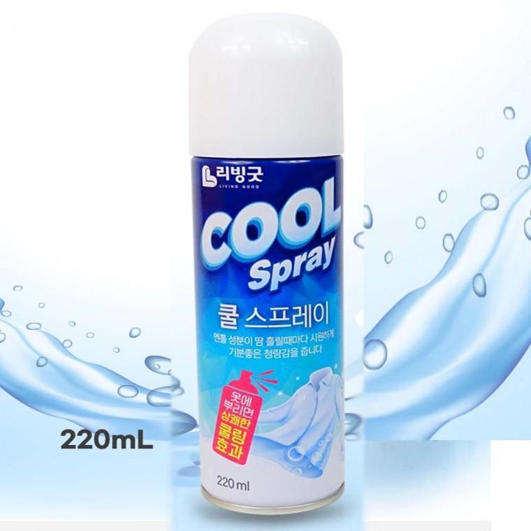 쿨스프레이 220ml 옷에 뿌리면 상쾌한 쿨링효과 쿨링스프레이 냉각스프레이