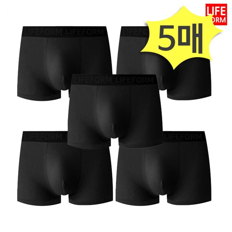 라이프폼 남성  쿨 드라이핏 블랙 5p세트
