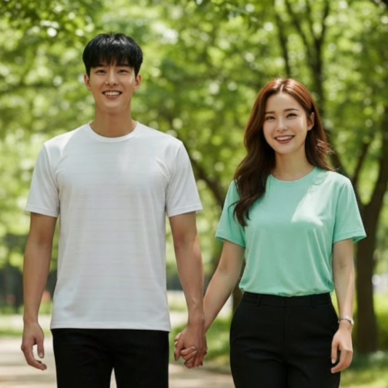 쿨티셔츠 남자 여자 커플티 쿨 쿨링 무지 반팔티 얇은 러닝 반팔 티셔츠 쿨티 쿨론티