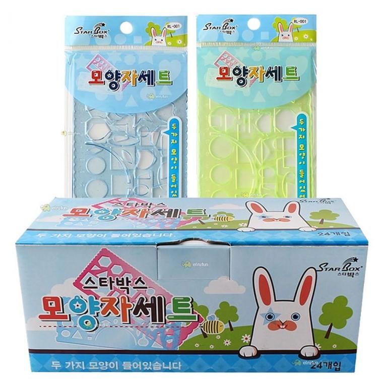 초등 선물용 24개입 1박스 도형자 세트 종합 모양자