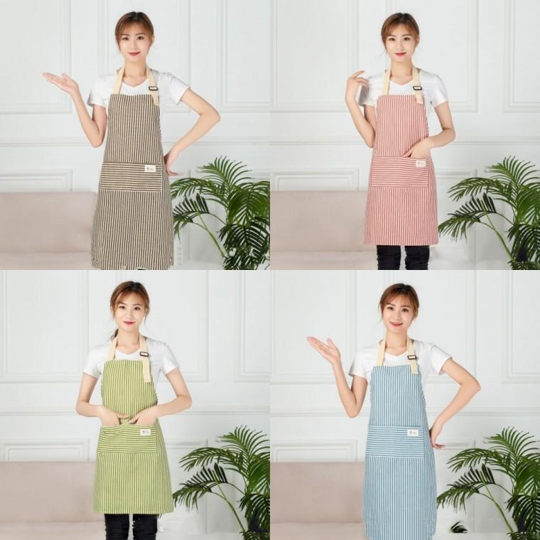 주방 요리옷 앞치마 스트라이프 카페 바리스타 어린이집 앞치마