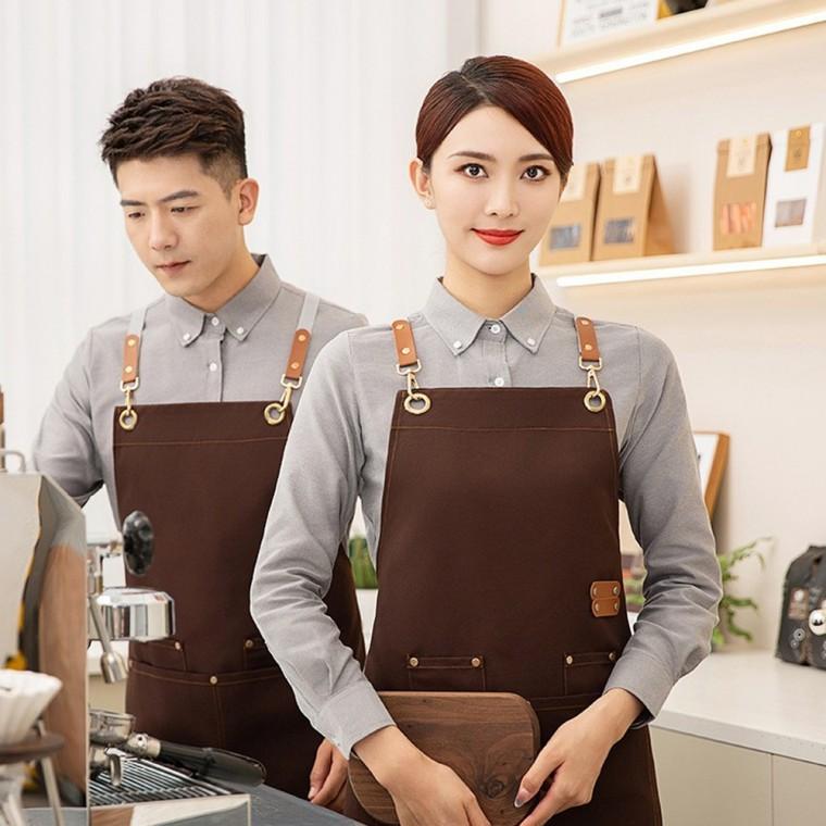 카페 바리스타 앞치마 캔버스 방수 작업복