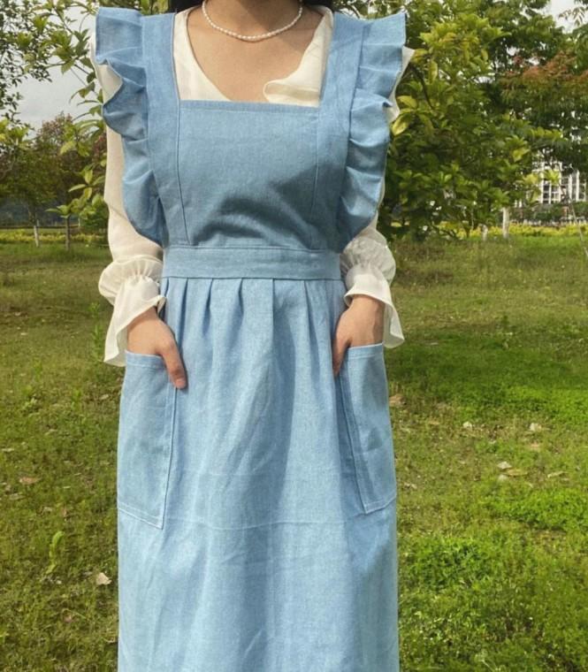 비비드 기본 무지 앞치마 린넨 면 바리스타 모던 주방 카페 미용실 미술 어린이집 유치원 신혼부부 집들이