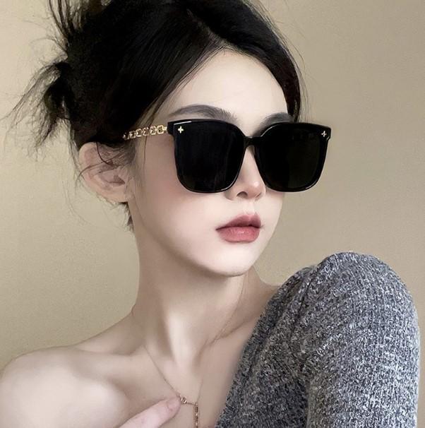 [당일출고] 여성 스틸 체인 선글라스 빅 사이즈 자외선차단 선글라스